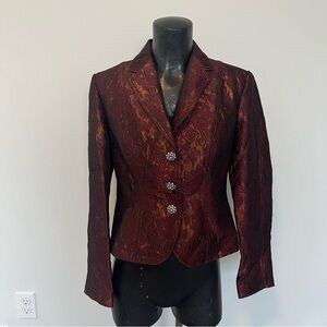 Burgundy fancy paisley blazer